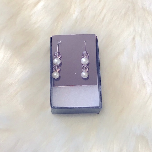 💕Handmade w/💝Faux Pearls, Clear Pink Beaded Ear - Picture 7 of 16